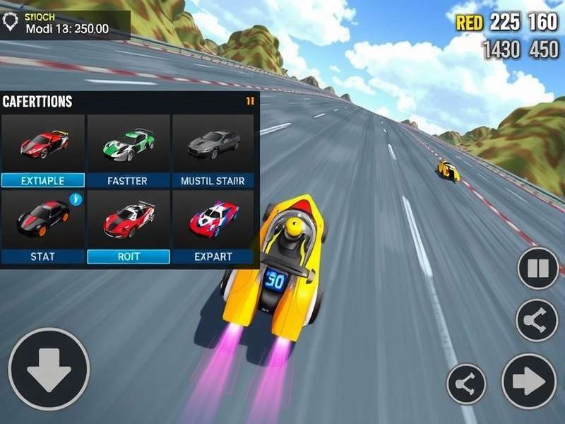 Fin Racing Hero gameplay screenshot showing high-speed racing action